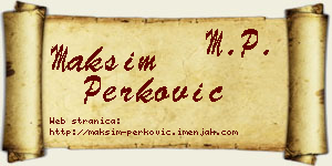 Maksim Perković vizit kartica